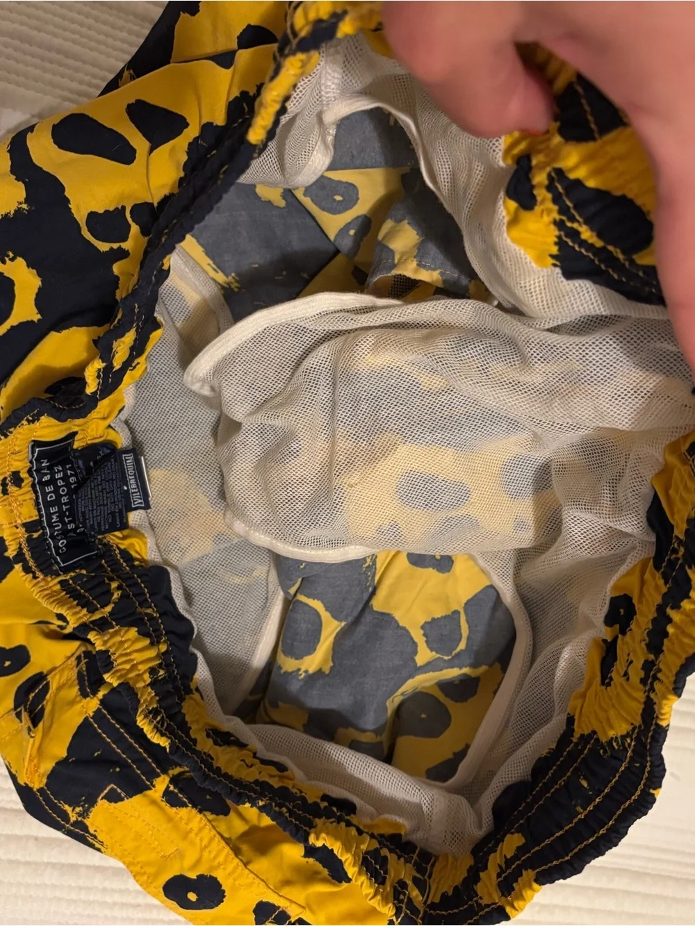 Vilebrequin Yellow and Black Graphic Swim Shorts